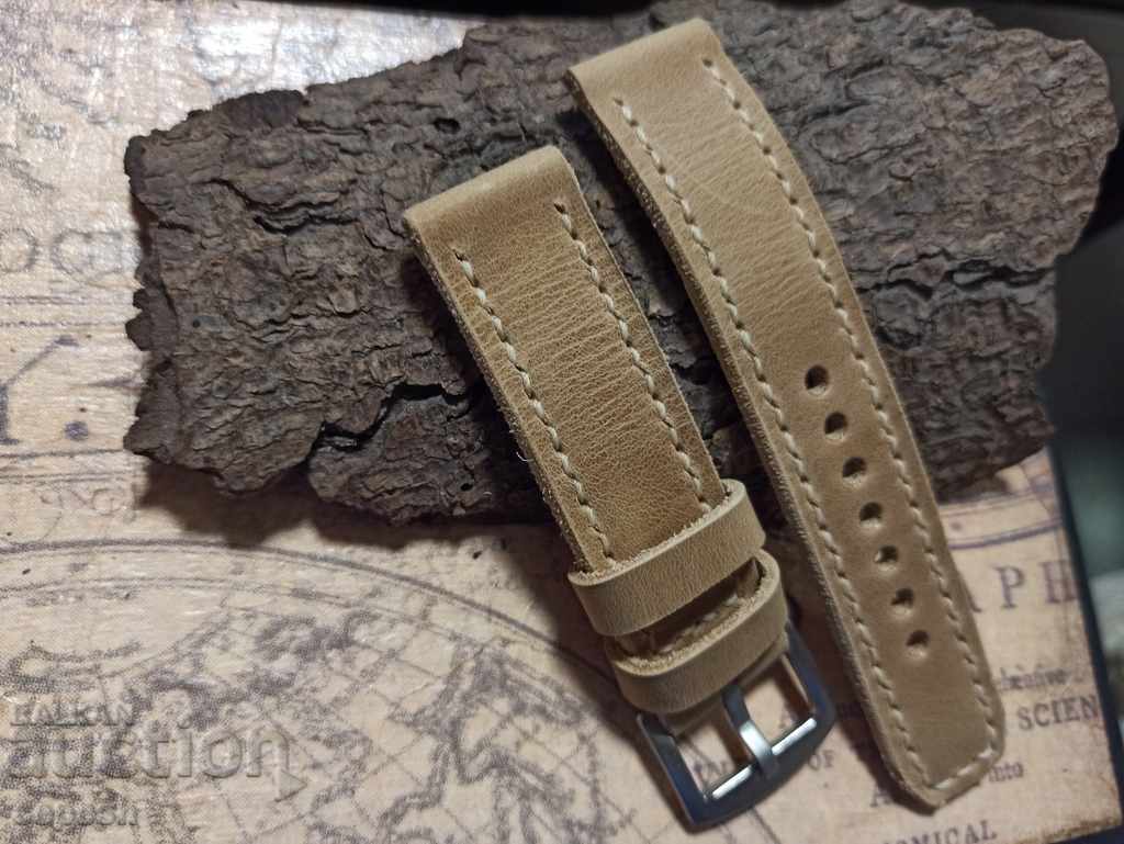Leather watch strap 22mm Genuine leather by hand 829 with price 40.00 BGN | € 20.45 Leather watch strap 22mm Genuine leather by hand 829 with price 40.00 BGN | € 20.45