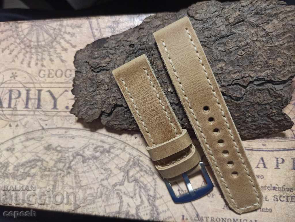 Auction Leather watch strap 22mm Genuine leather by hand 829 Auction Leather watch strap 22mm Genuine leather by hand 829
