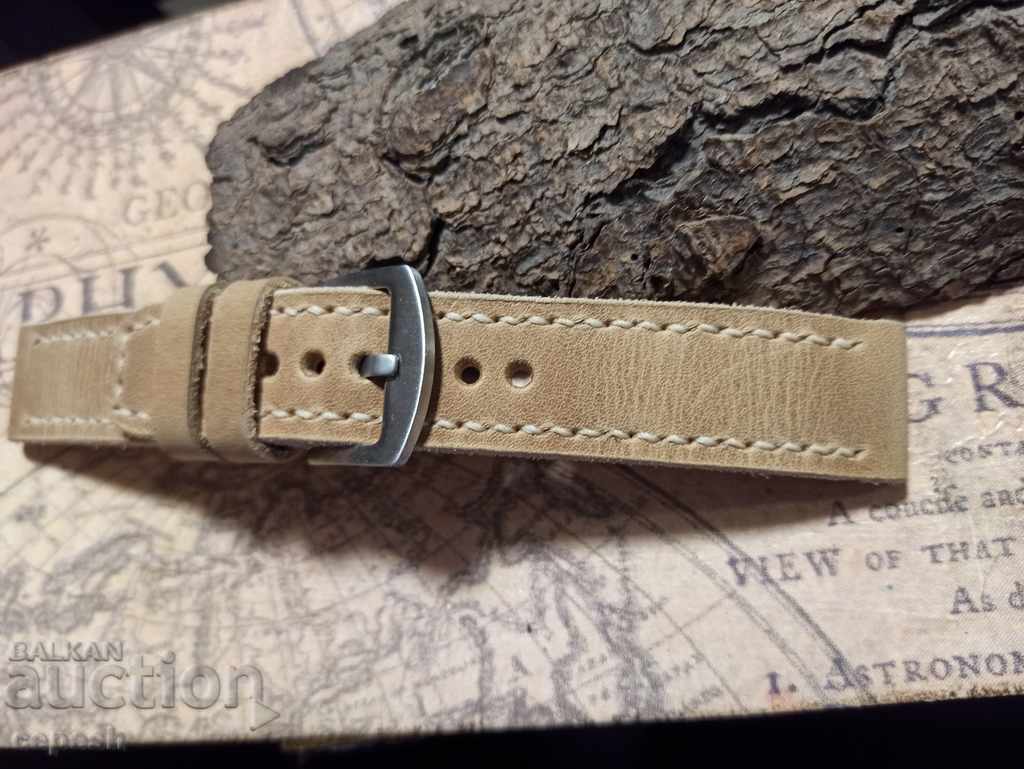 Leather watch strap 22mm Genuine leather by hand 829 - 5 Leather watch strap 22mm Genuine leather by hand 829 - 5