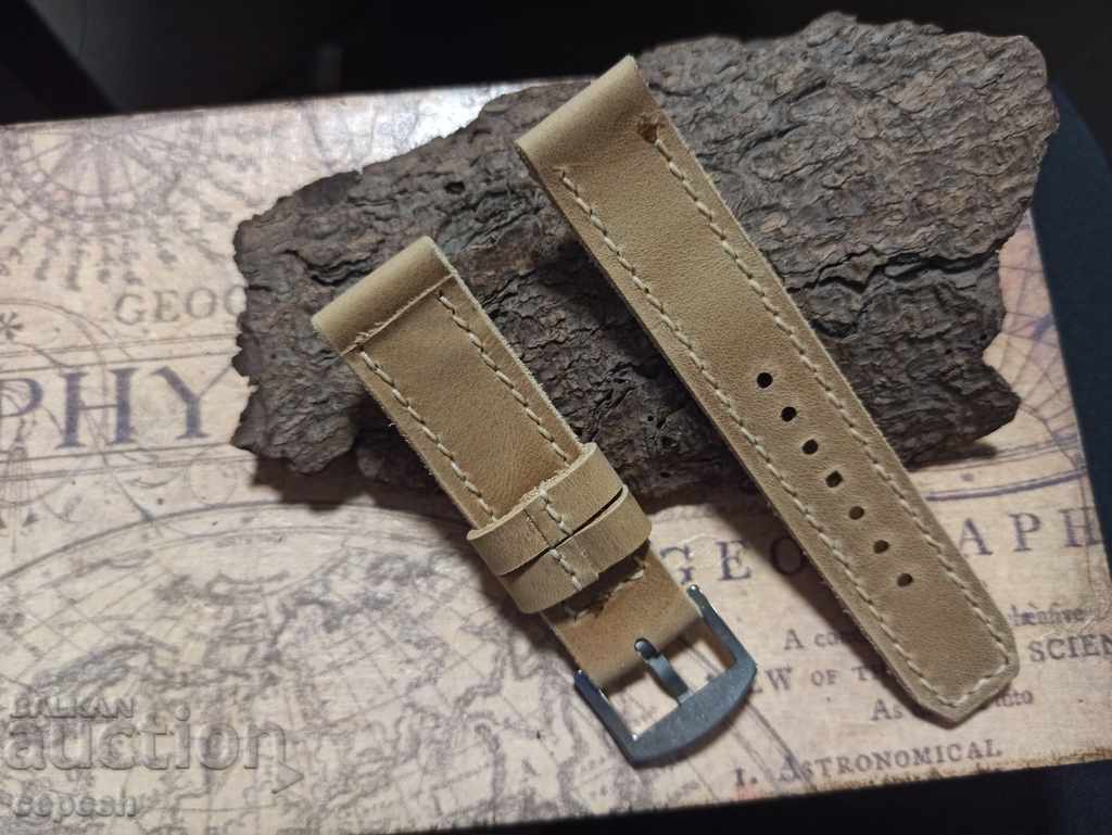Leather watch strap 22mm Genuine leather by hand 829 - 7 Leather watch strap 22mm Genuine leather by hand 829 - 7