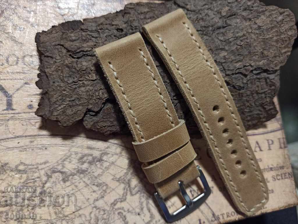 Leather watch strap 24mm Genuine leather by hand 833 with price 45.00 BGN | € 23.01 Leather watch strap 24mm Genuine leather by hand 833 with price 45.00 BGN | € 23.01