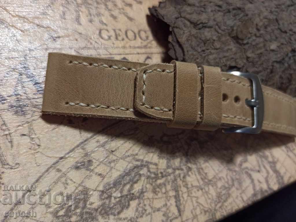 Delivery of Leather watch strap 24mm Genuine leather by hand 833 Delivery of Leather watch strap 24mm Genuine leather by hand 833