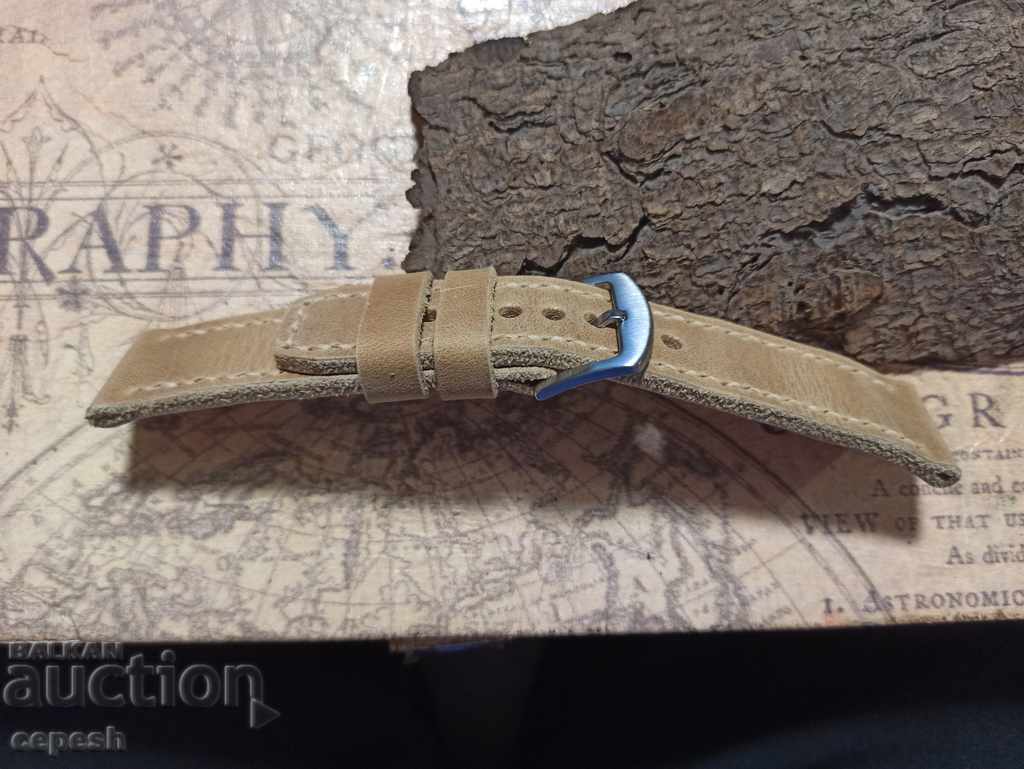 Leather watch strap 24mm Genuine leather by hand 833 - 6 Leather watch strap 24mm Genuine leather by hand 833 - 6