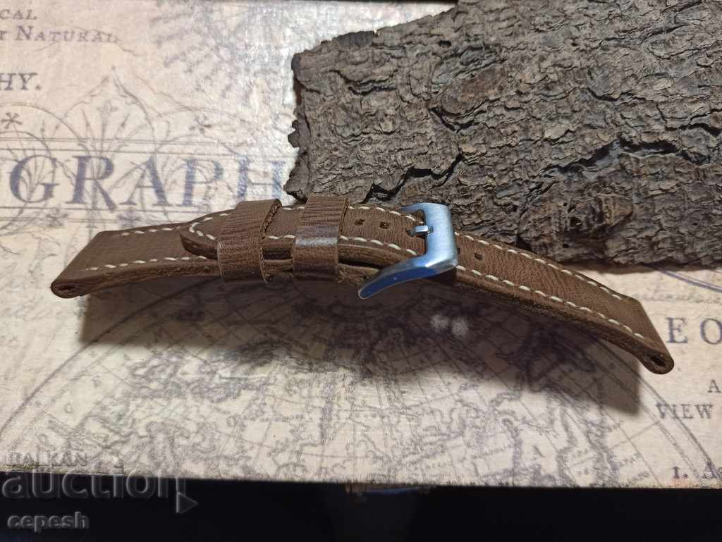 Leather watch strap 24mm Genuine leather by hand 839 - 6