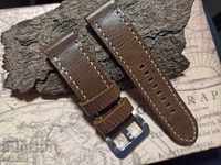 Leather watch strap 24mm Genuine leather by hand 839