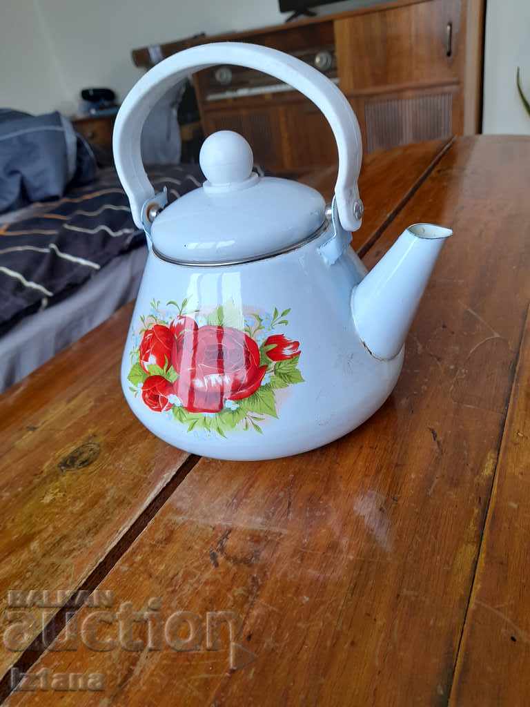 Delivery of Old enamel teapot Delivery of Old enamel teapot