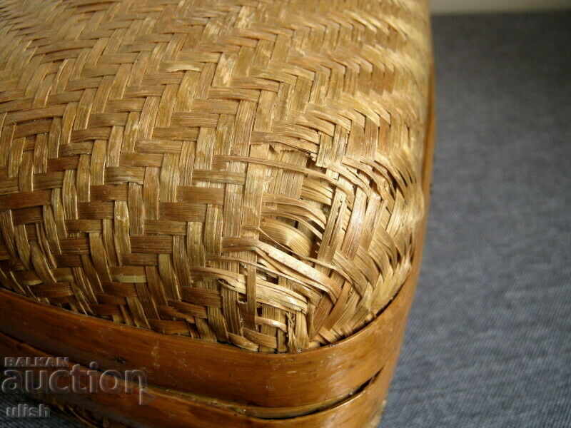 Geanta de dama tricotata din paie antica deco - 6