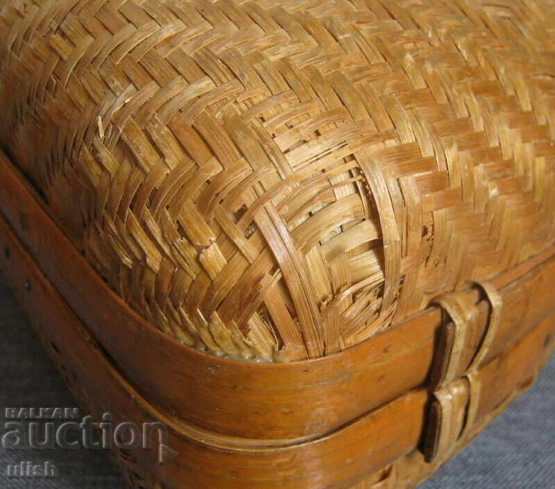 Geanta de dama tricotata din paie antica deco - 7