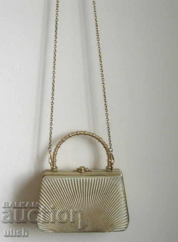 Стара деко плисирана дамска чанта за рамо с синджир - 7 Стара деко плисирана дамска чанта за рамо с синджир - 7