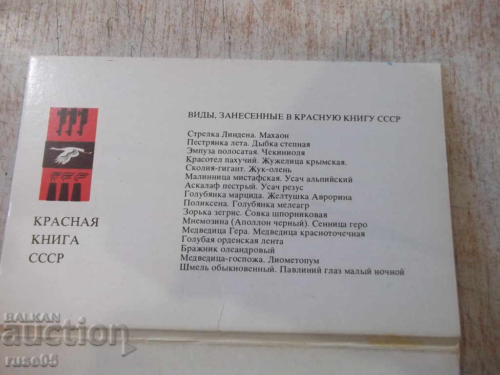 Delivery of Lot of 16 pcs. insect cards from the red book of the USSR Delivery of Lot of 16 pcs. insect cards from the red book of the USSR