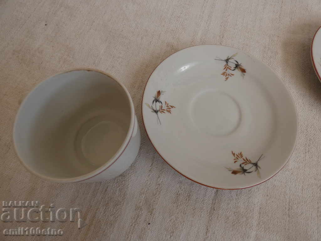 Set of 2 coffee cups with plates of old Bulgarian porcelain - 5 Set of 2 coffee cups with plates of old Bulgarian porcelain - 5