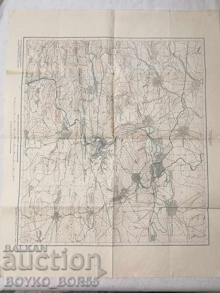 Original Military Royal Topographic Map Tarnovo Surroundings