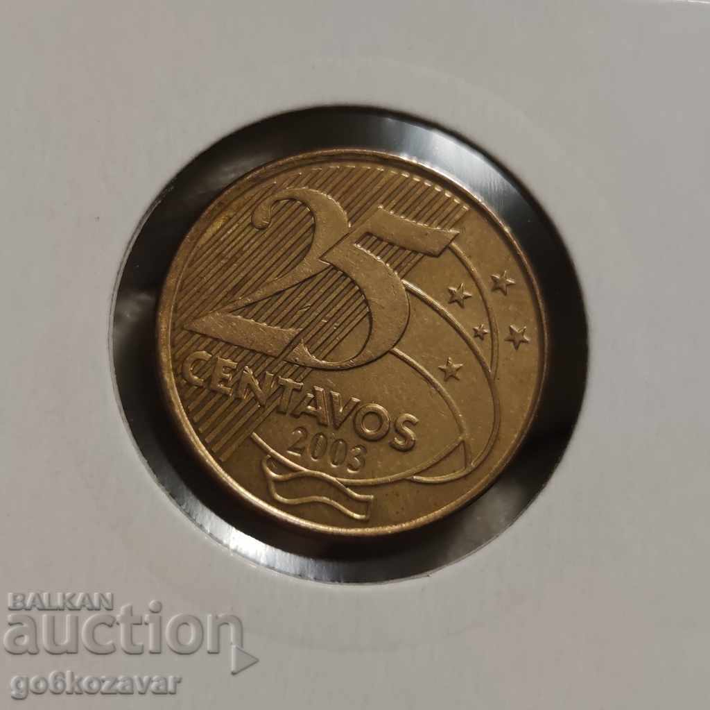 Brazil 25 Centavos 2003 with price 1.80 BGN | € 0.92 Brazil 25 Centavos 2003 with price 1.80 BGN | € 0.92