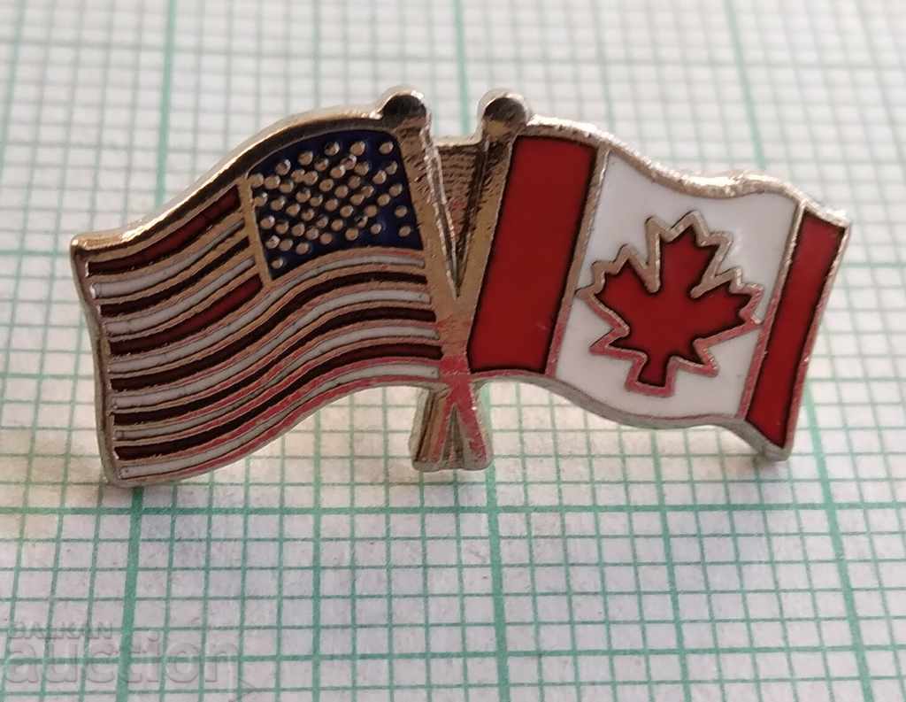 10773 Значка - Флагове Канада САЩ - емайл