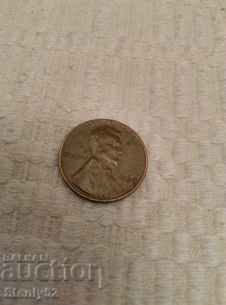 1 cent SUA din 1964