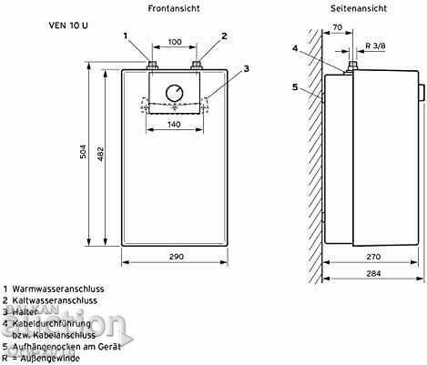 Auction Boiler for low pressure 10 l, Vaillant eloSTOR VEN 10 / 7-5 Auction Boiler for low pressure 10 l, Vaillant eloSTOR VEN 10 / 7-5