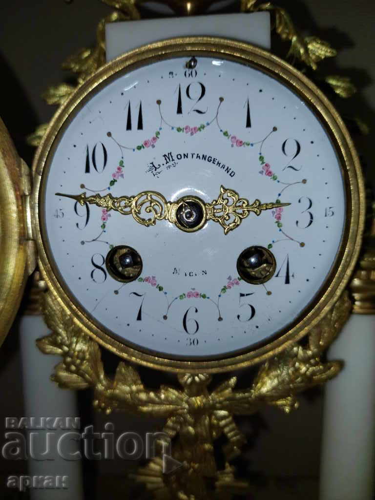 Auction French fireplace clock - the end of the XIX century with candlesticks Auction French fireplace clock - the end of the XIX century with candlesticks