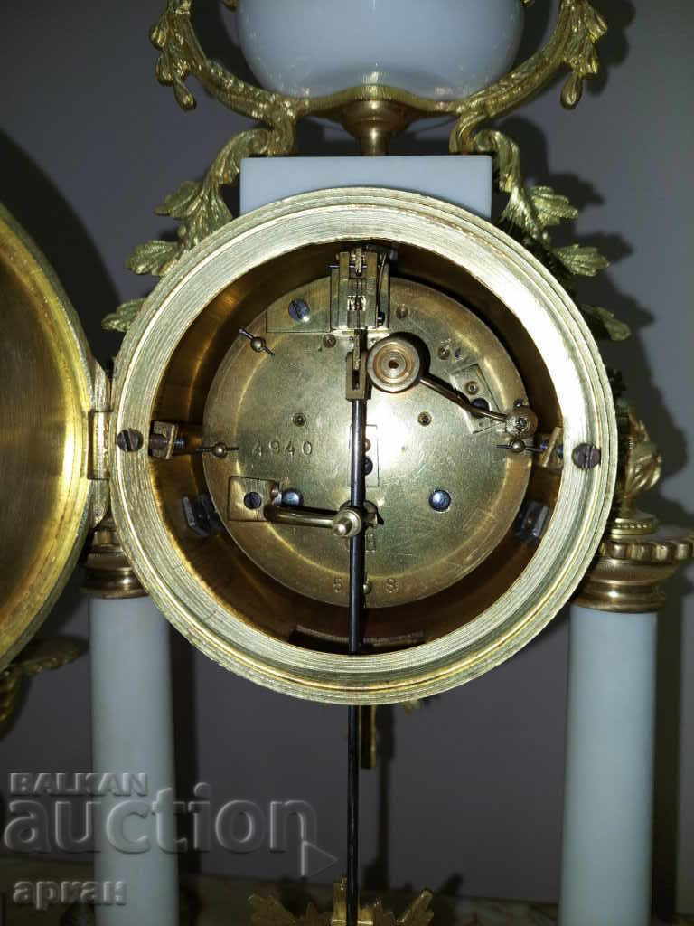 French fireplace clock - the end of the XIX century with candlesticks - 5 French fireplace clock - the end of the XIX century with candlesticks - 5
