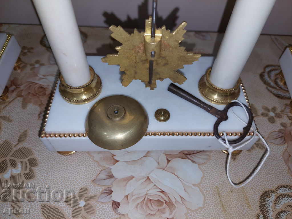 French fireplace clock - the end of the XIX century with candlesticks - 6 French fireplace clock - the end of the XIX century with candlesticks - 6