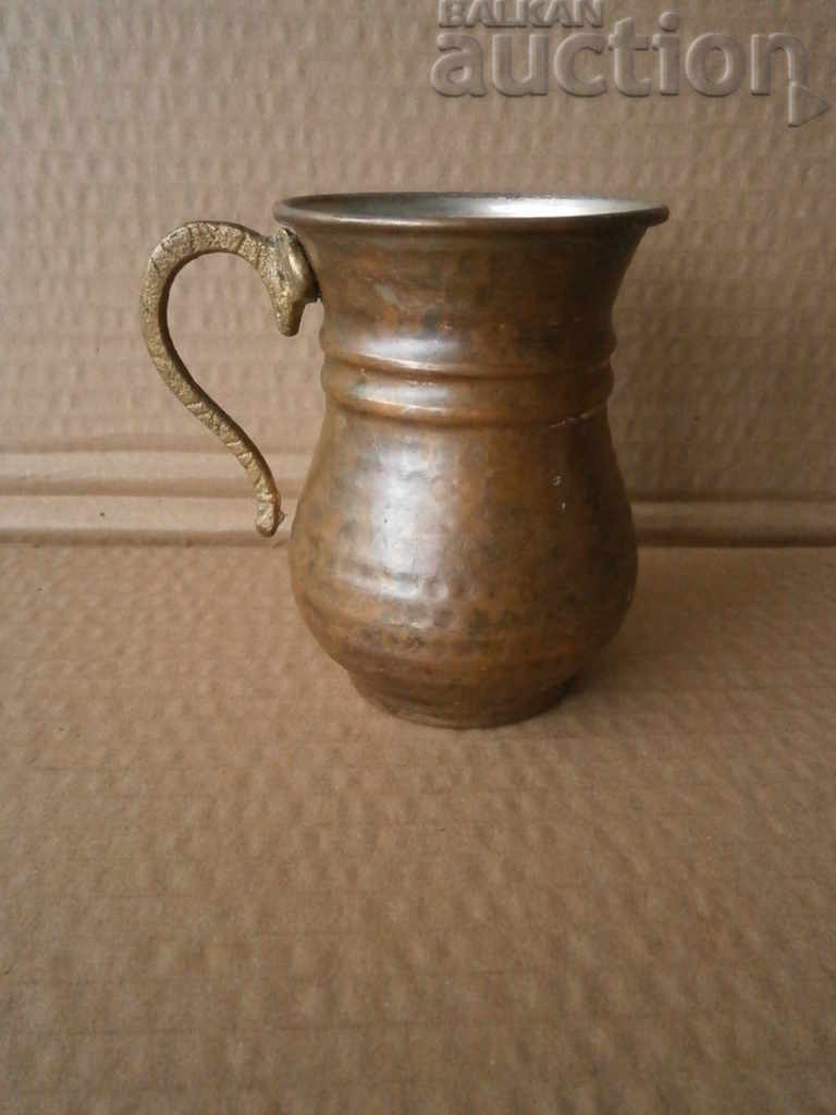 old wrought copper wine glass