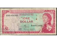 East Caribbean Currency 1 Dollar 1965 Pick 13d Ref 1065
