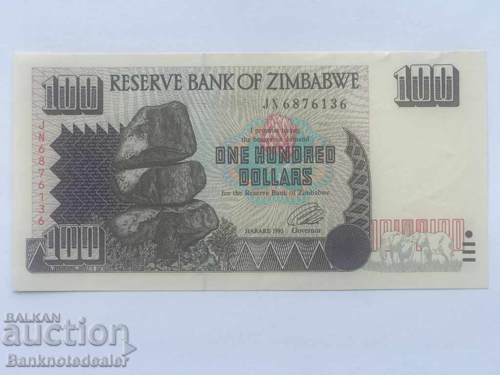 Zimbabwe 100 Dollars 1995 Pick 9 Ref 6136 Unc