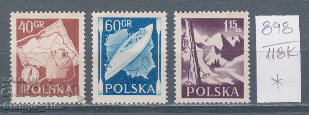 118K898 / Polonia 1956 Orientare sportivă cu barca schi (* / **)