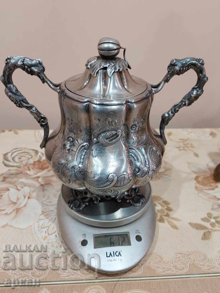 Auction  solid silver sugar bowl 612 grams
