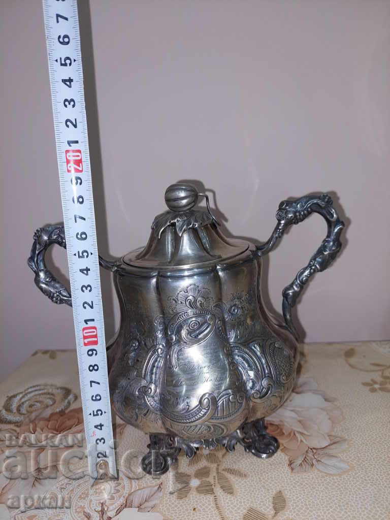 solid silver sugar bowl 612 grams - 5