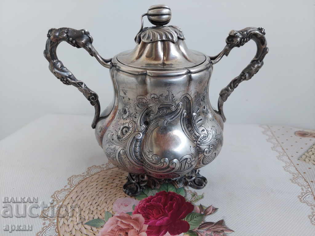 solid silver sugar bowl 612 grams