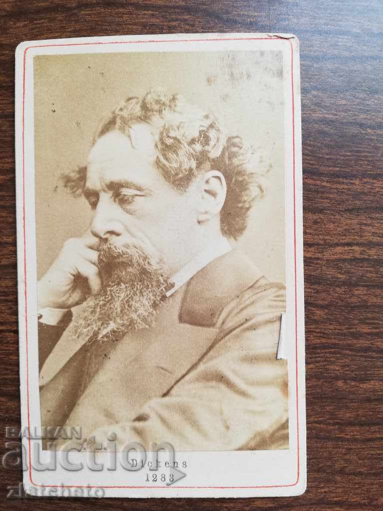Auction  Old cardboard photo - Charles Dickens