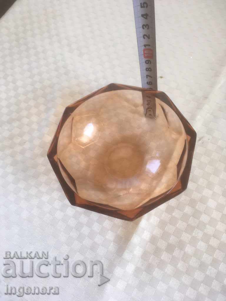 BOWL OF GLASS RELIEF THICK COLORED FROM SOCA COURT FRUITTER - 5 BOWL OF GLASS RELIEF THICK COLORED FROM SOCA COURT FRUITTER - 5