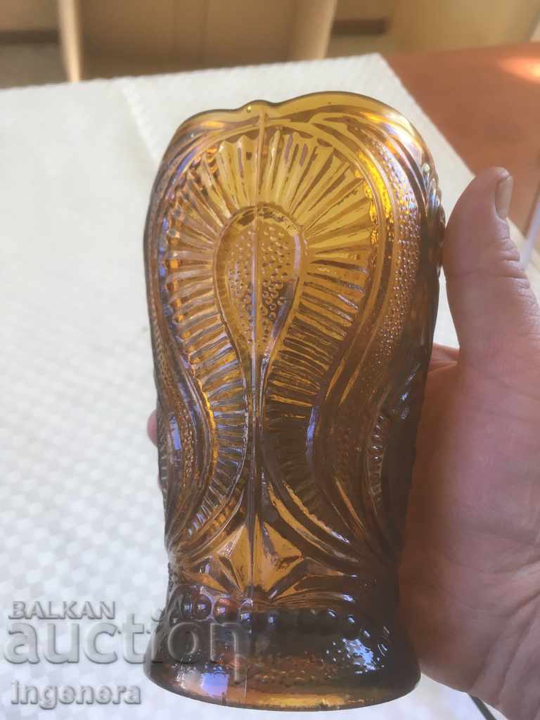 VASE GLASS COLOR THICK RELIEF ANTIQUE BEAUTIFUL PRODUCT