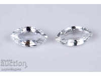 Pair of white sapphire 1.18ct only heated