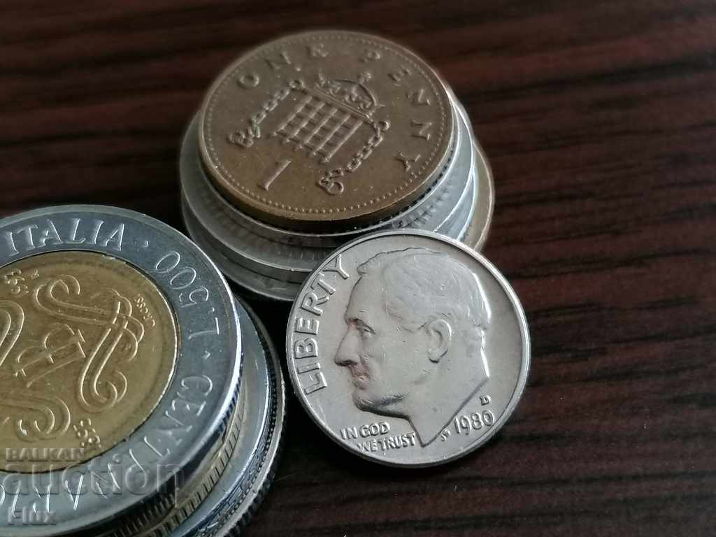 Coin - USA - 1 dime 1980 with price 1.00 BGN | € 0.51