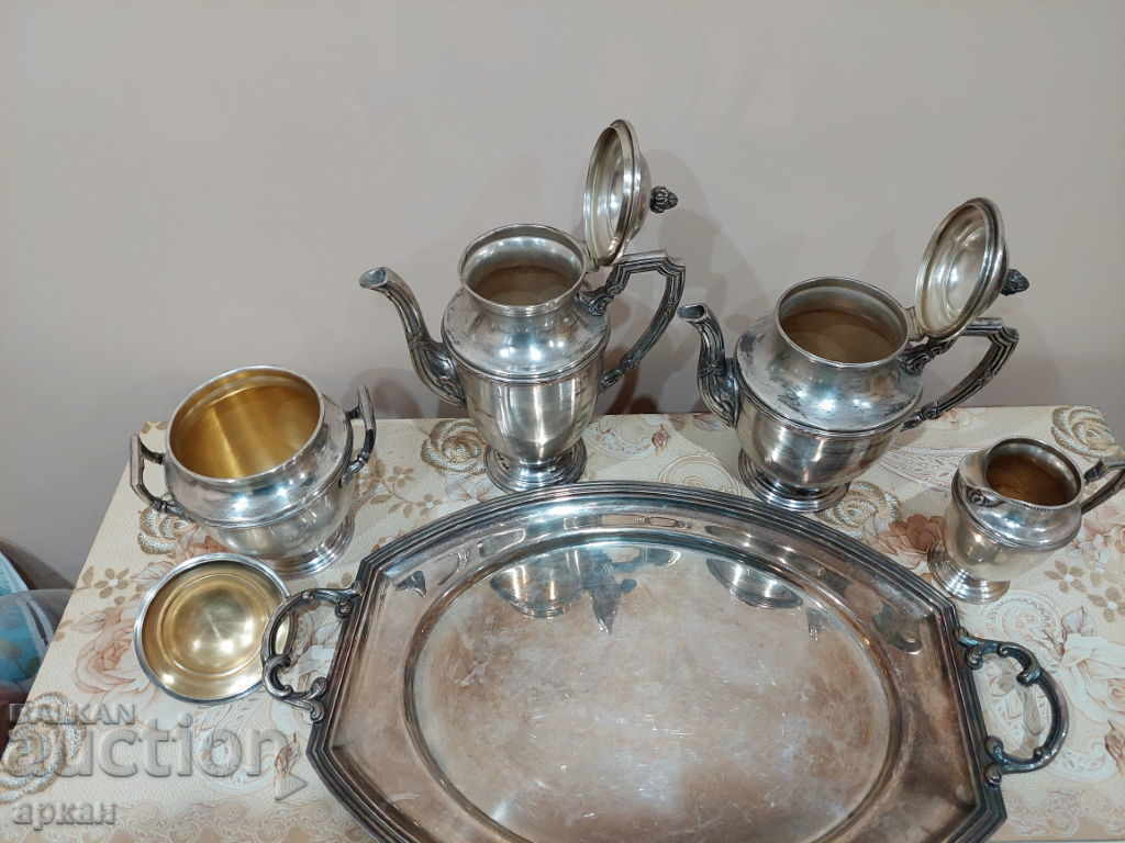Auction massively silver-plated tea set - France Auction massively silver-plated tea set - France