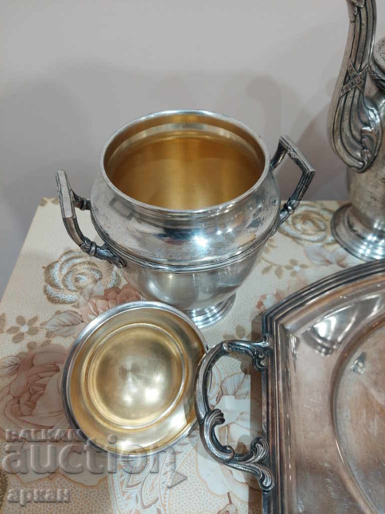 massively silver-plated tea set - France - 6 massively silver-plated tea set - France - 6
