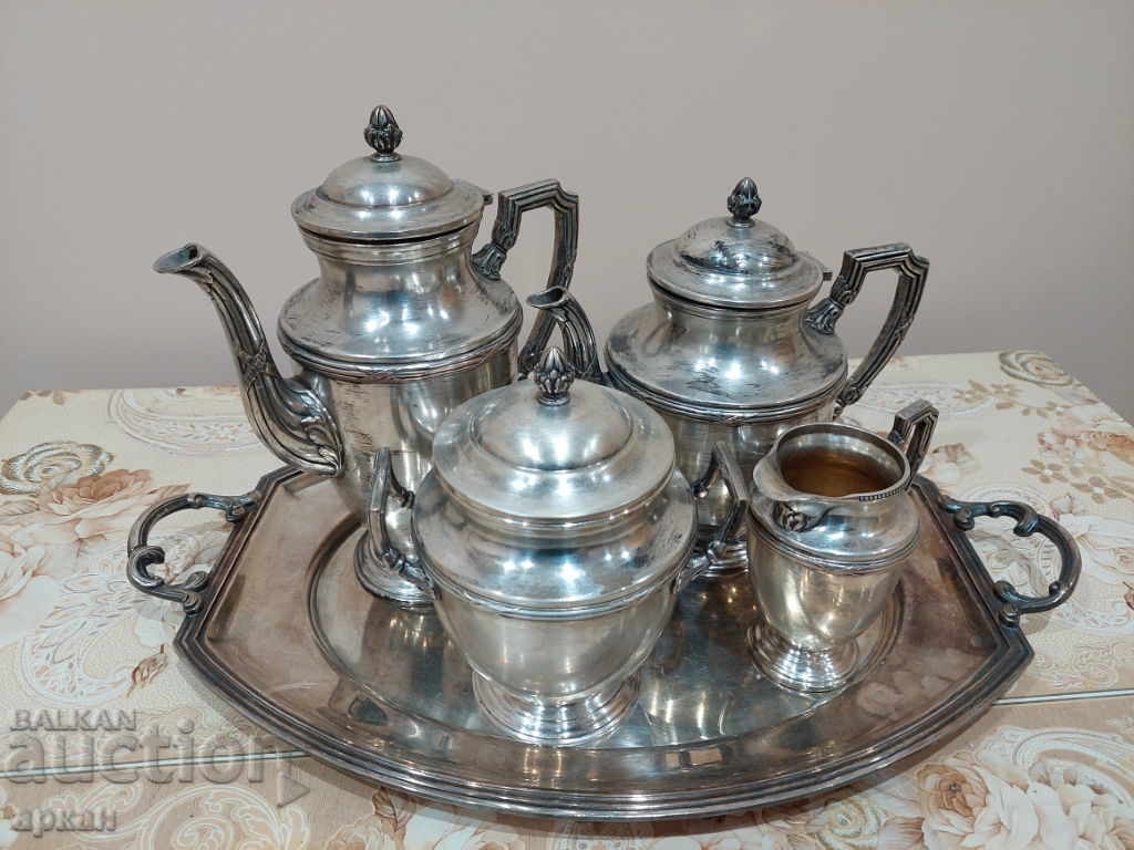 set de ceai placat masiv cu argint - Franta