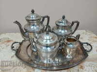 massively silver-plated tea set - France
