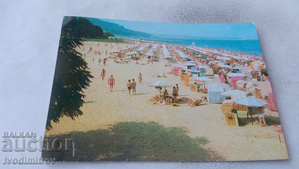 Postcard Golden Sands The Beach 1980