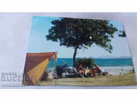 Пощенска картичка Приморско Къмпинг Перла Плажът 1975