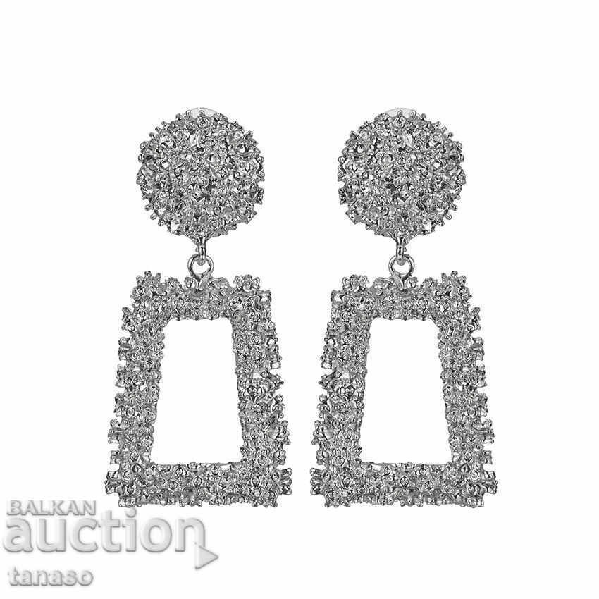 Women's silver-plated dangling earrings