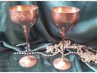 Ретро чаши бокали за вино 21см.с високо столче