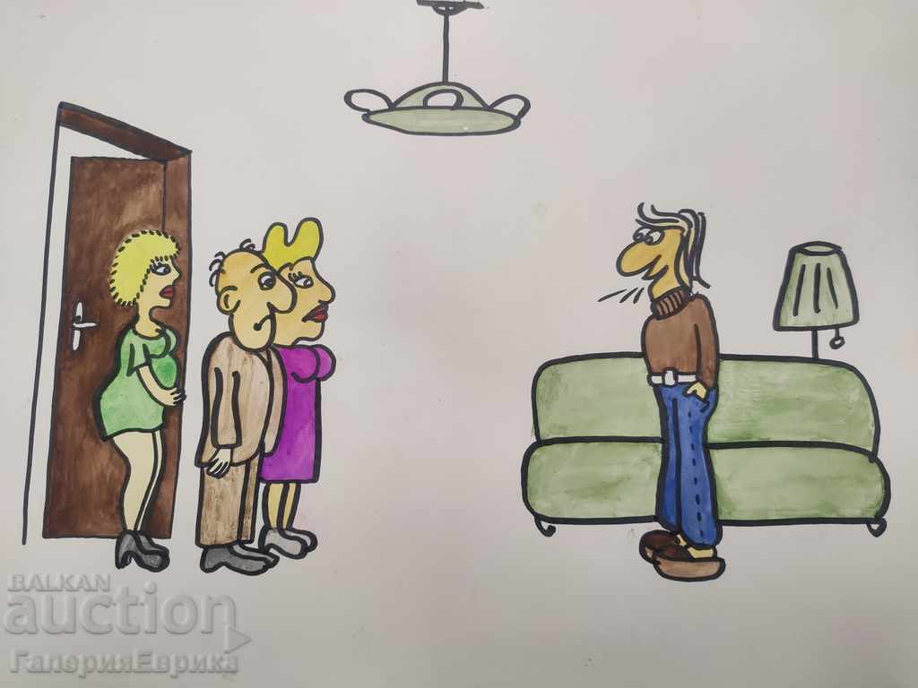 Auction Cartoon colored pencils on expensive paper with print Auction Cartoon colored pencils on expensive paper with print