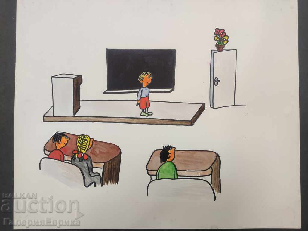 Auction Cartoon colored pencils on expensive paper with print Auction Cartoon colored pencils on expensive paper with print