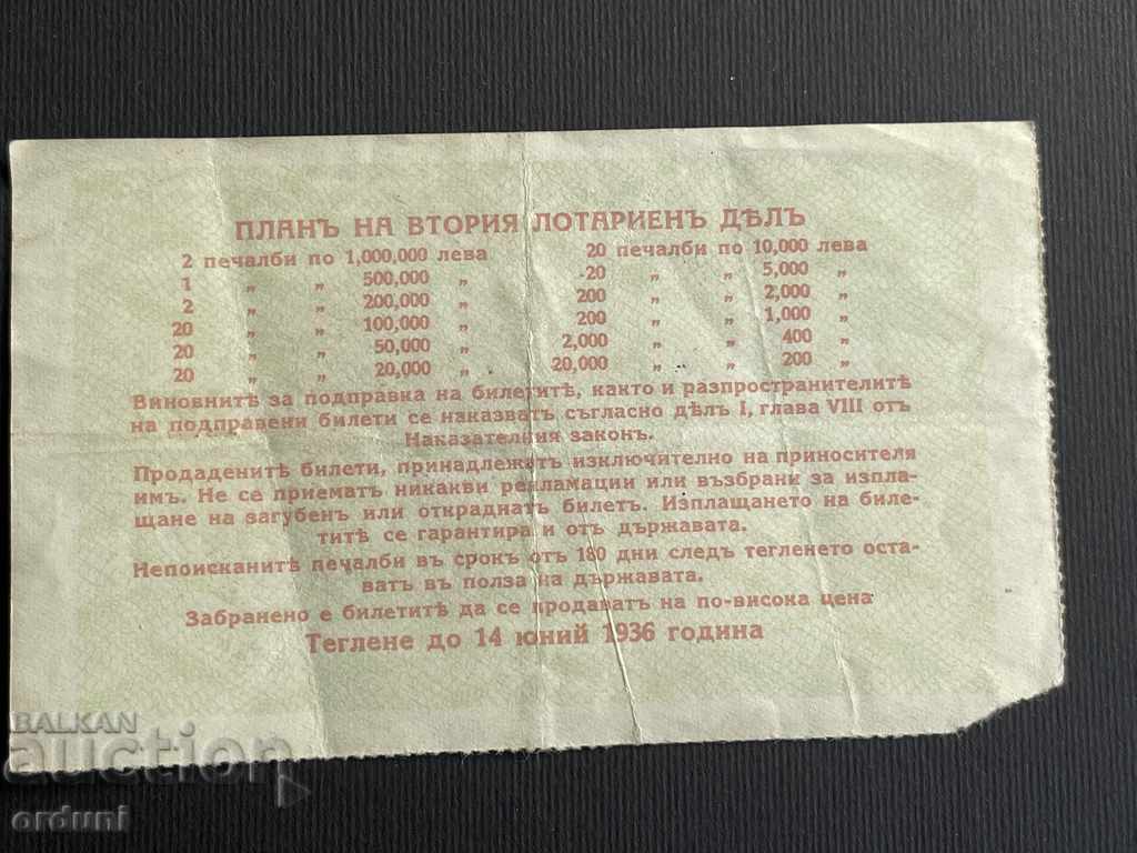 2045 Kingdom of Bulgaria lottery ticket BGN 25 1936 title 2 Lot with price 20.00 BGN | € 10.23 2045 Kingdom of Bulgaria lottery ticket BGN 25 1936 title 2 Lot with price 20.00 BGN | € 10.23