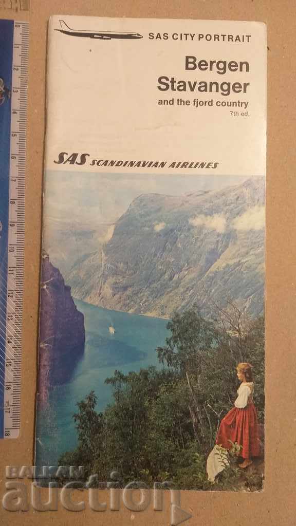 Scandinavian Airlines / SAS. Bergen / Stavanger. 1971 Scandinavian Airlines / SAS. Bergen / Stavanger. 1971