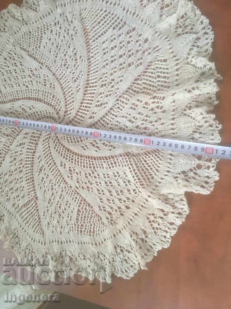 Auction  COVER MILO KNITTED ON A HOOK FOR TABLE Ф60 CM