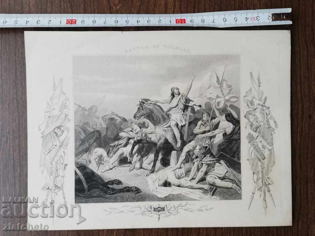 Rare engraving of the 19th - 17th centuries