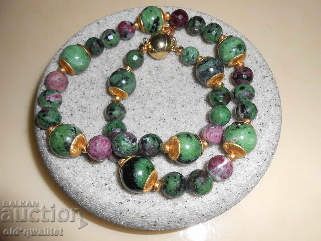 Necklace / necklace / jewelry: est. Ruby, est. Zoisite with price 997.00 BGN | € 509.76 Necklace / necklace / jewelry: est. Ruby, est. Zoisite with price 997.00 BGN | € 509.76